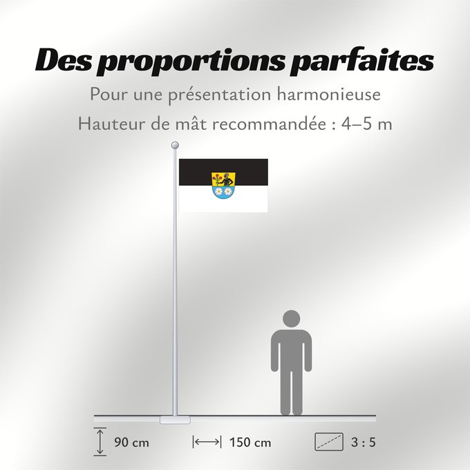 Proportions du drapeau : Uettingen (Fränkisches Weinland)