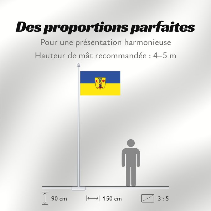 Proportions du drapeau : Huisheim (Bayerisch-Schwaben)