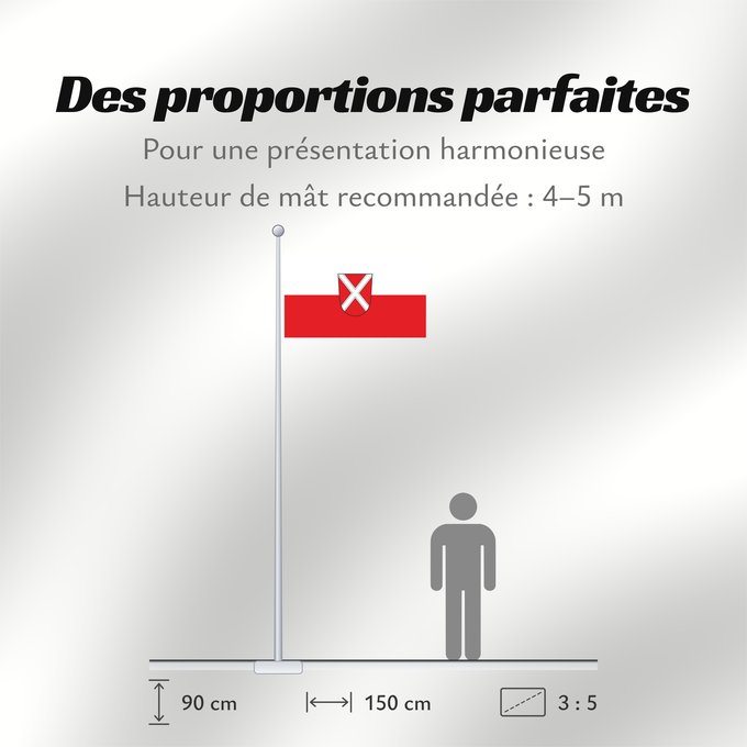 Proportions du drapeau : Oettingen i.Bay., St (Bayerisch-Schwaben)