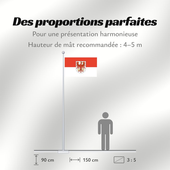Proportions du drapeau : Brandenburg	Brandebourg	Brandeburgo