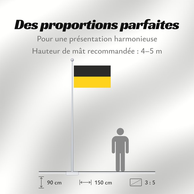 Proportions du drapeau : Baden-Württemberg