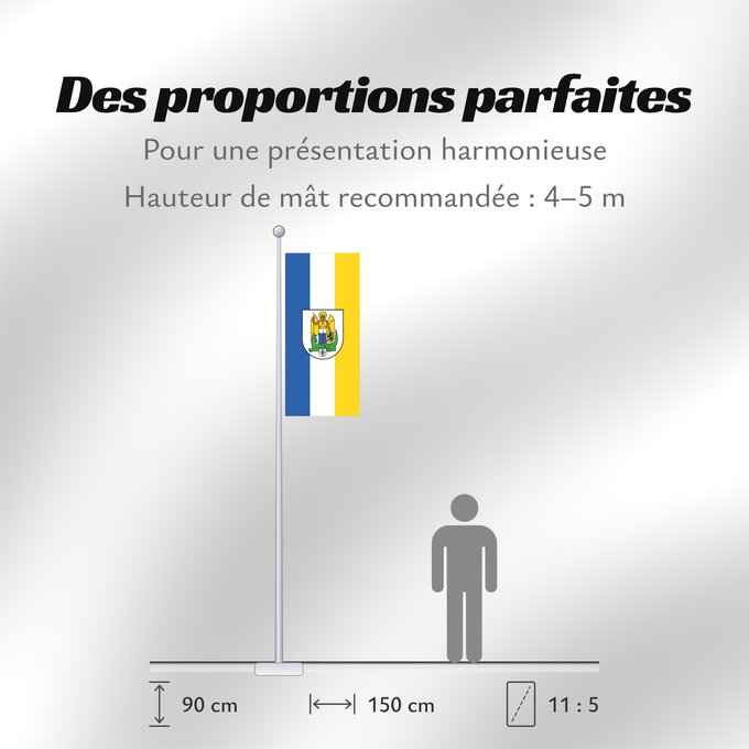 Proportions du drapeau : Jena