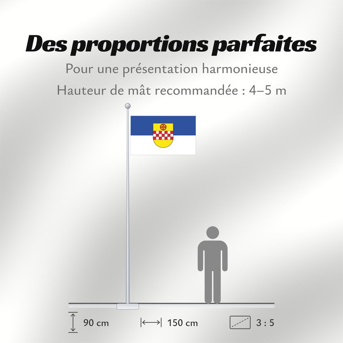 Proportions du drapeau : Kamen City of Kamen Ville de Kamen Ciudad de Kamen Stadt Kamen Die Stadtflagge enthält das Stadtwappen; ihre Farben sind blau und weiß Città di Kamen