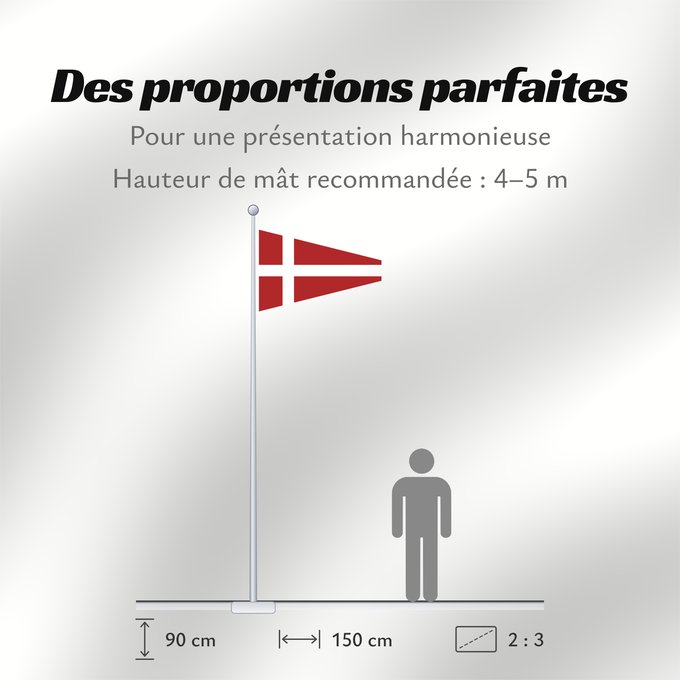 Proportions du drapeau : Naval Rank Denmark Senior Officer Afloat