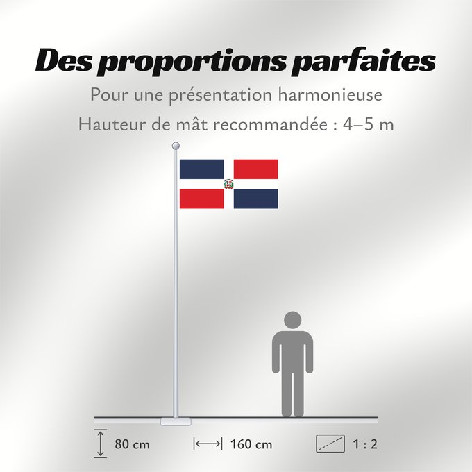 Proportions du drapeau : Naval Ensign of the Dominican Republic