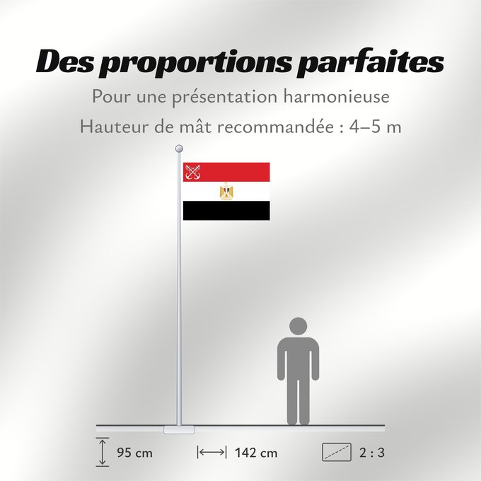 Proportions du drapeau : Naval Ensign of Egypt