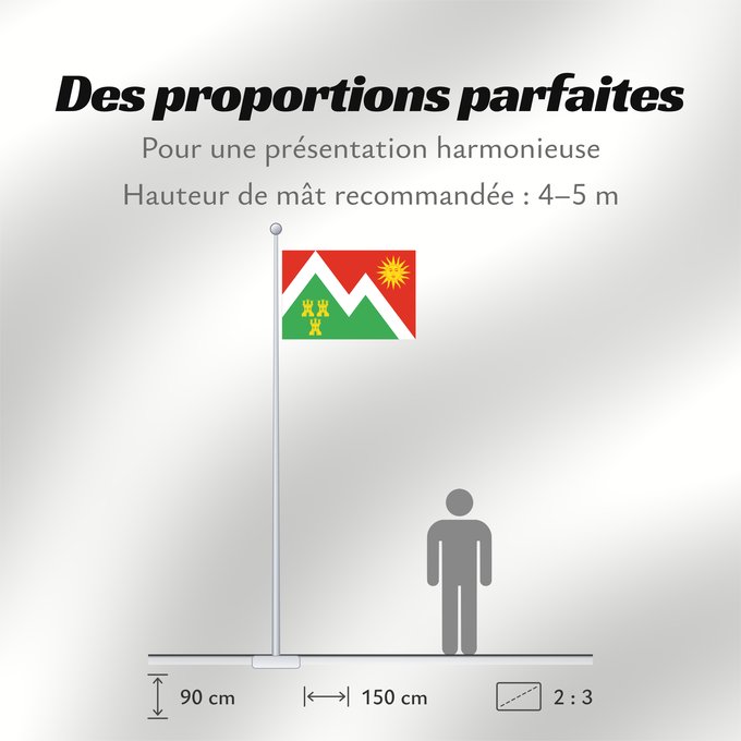 Proportions du drapeau : Aller	Aller  Asturias, España