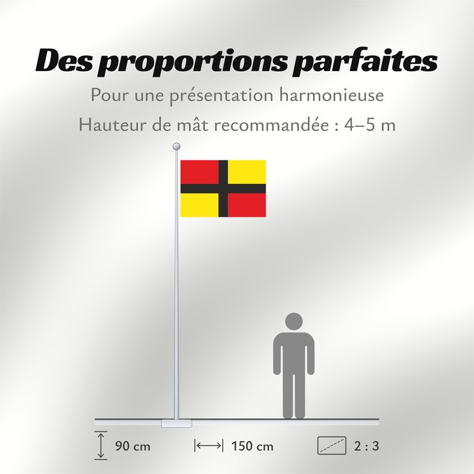Proportions du drapeau : D Artés Artés Apaisada de proporciones dos de alto por tres de largo Apaïsada