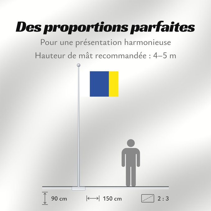 Proportions du drapeau : Canarias Libre La bandera adoptada por el Movimiento Canarias Libre