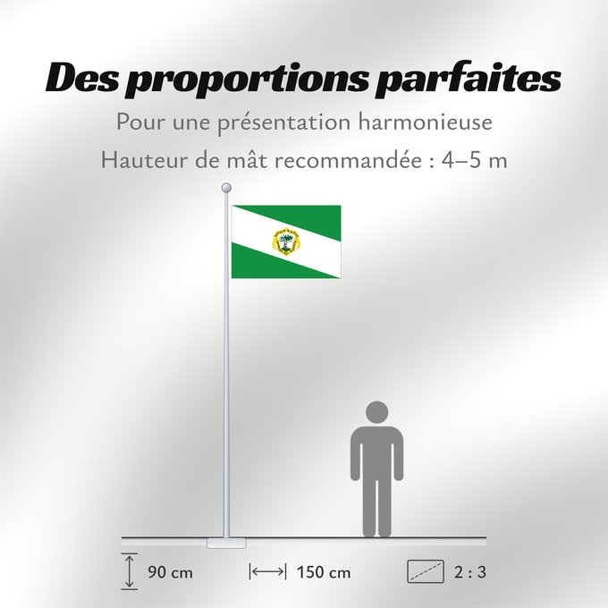 Proportions du drapeau : Mairena del Aljarafe  Sevilla	Mairena del Aljarafe, Seville, Spain	Mairena del Aljarafe	Mairena del Aljarafe, Sevilla, España