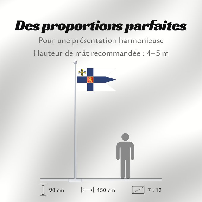 Proportions du drapeau : President of Finland  1920–1944 and 1946–1978	Presidential Standard of Finland  1920-1944 1946-1978	Étendard présidentiel de Finlande (1920–1944 et 1946–1978)	Estandarte presidencial de Finlandia (1920–1944 y 1946–1978)	Präsidentenstandarte Finnlands (192