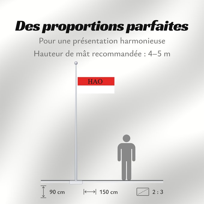 Proportions du drapeau : Hao