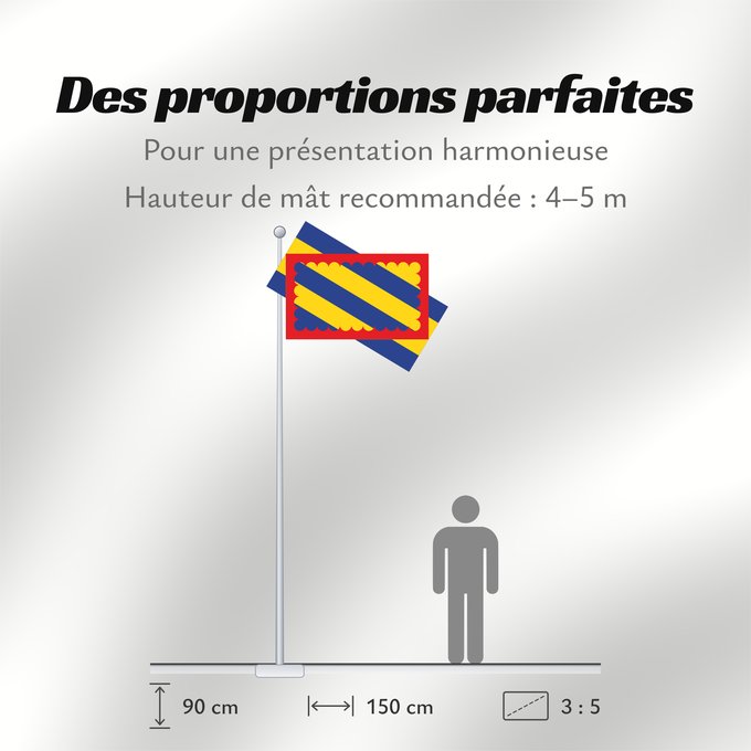 Proportions du drapeau : Nivernais	French province of Nivernais