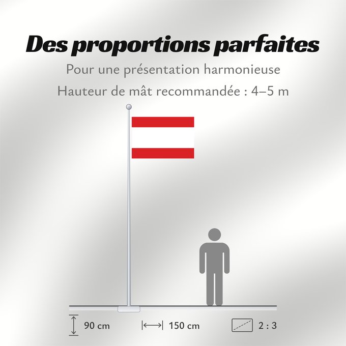Proportions du drapeau : Tahiti Tahití Tahitio Te reva nō Tahiti
