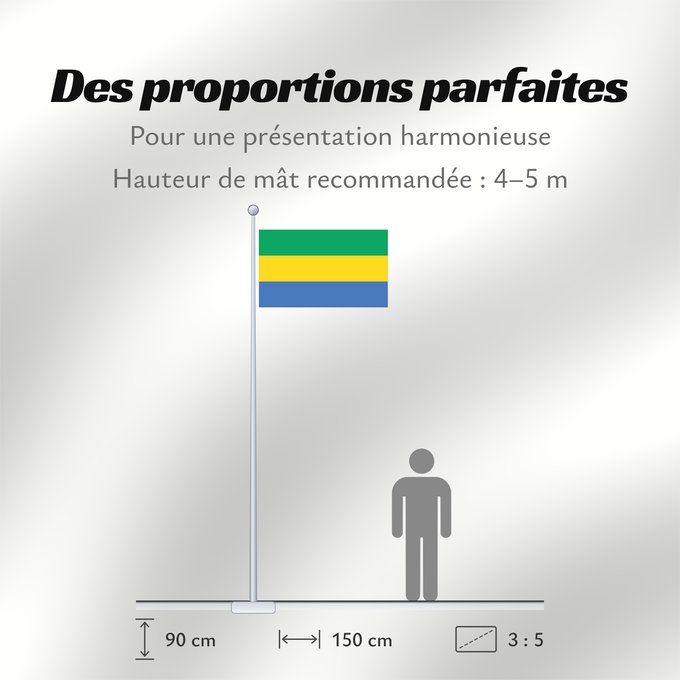 Proportions du drapeau : Gabon	Gabón	Gabun	Gabão	علم جمهوريةالغابون	Banniel Gabon	Gabons	Gabono	Gabongo bandera	پرچم گابن	Drapél du Gabon	Dalapo ya Ngabu	Bɛndɛ́lɛ ya Gabɔ́	Bendêre tî Gaböon