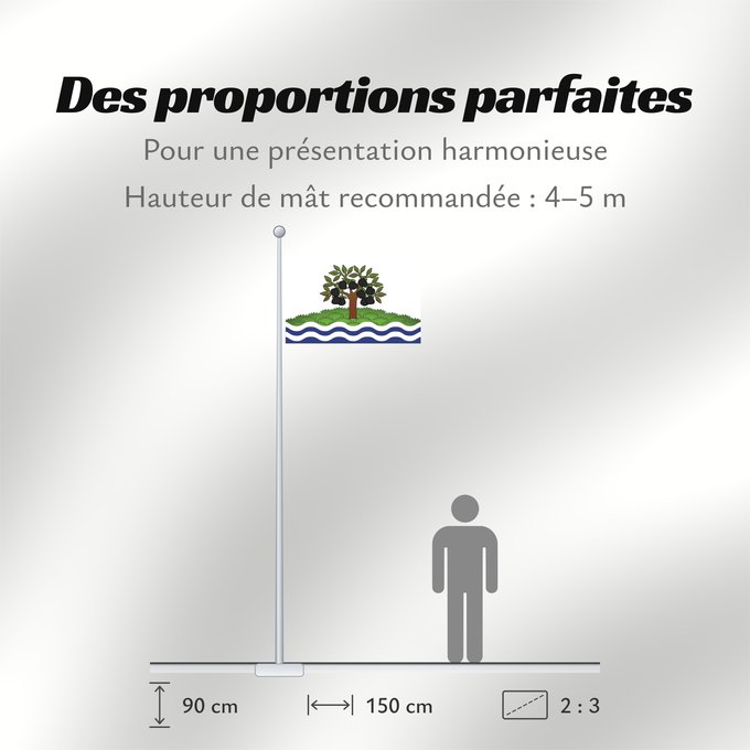 Proportions du drapeau : Worcestershire