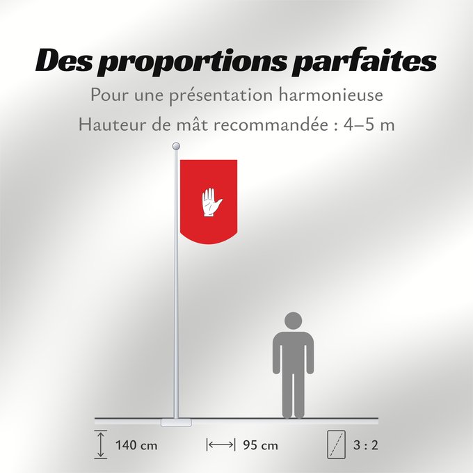 Proportions du drapeau : Abjasia vella