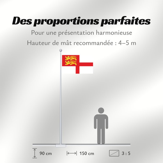 Proportions du drapeau : Sark Sercq Couleu de Ser