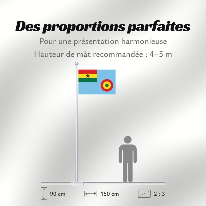 Proportions du drapeau : Ensign of the Ghana Air Force