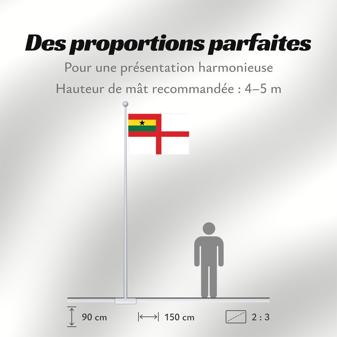 Proportions du drapeau : Naval Ensign of Ghana