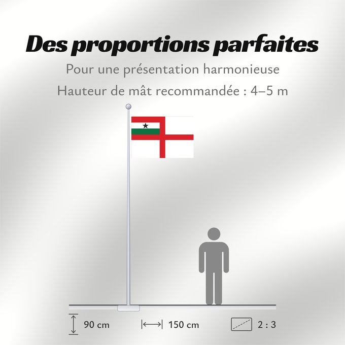 Proportions du drapeau : Naval Ensign of Ghana 1964-1966