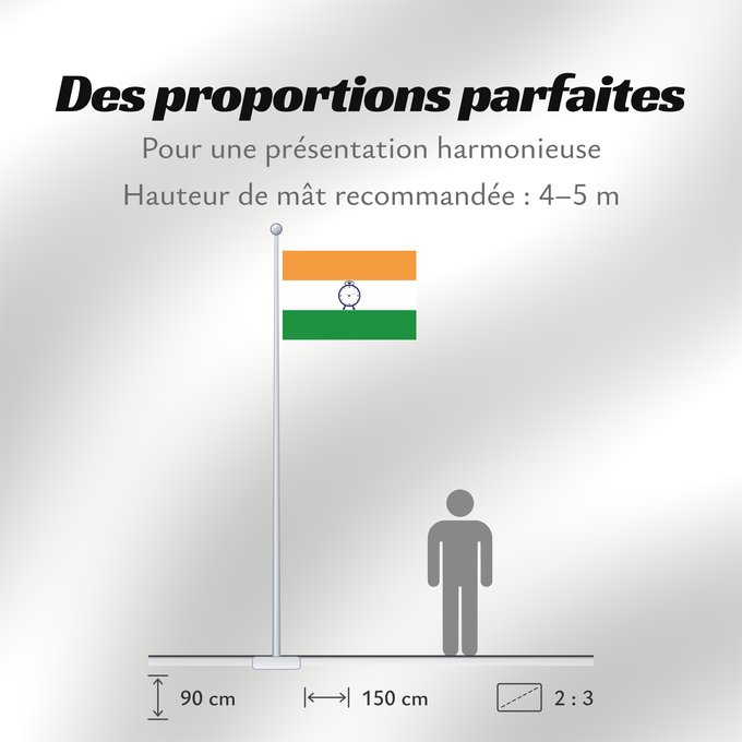 Proportions du drapeau : NCP