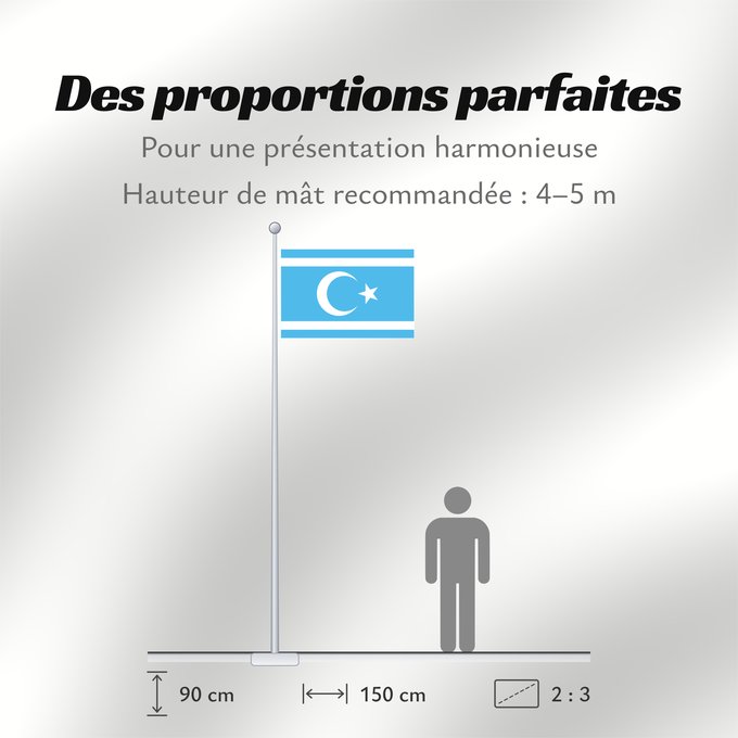 Proportions du drapeau : Iraqi Turkmen Front	Front turkmène irakien	Frente Turcomano Iraquí	Irakische Turkmenische Front	Fronte Turcomanno Iracheno	Vectorized version of Flag of Iraq Turkmen Front