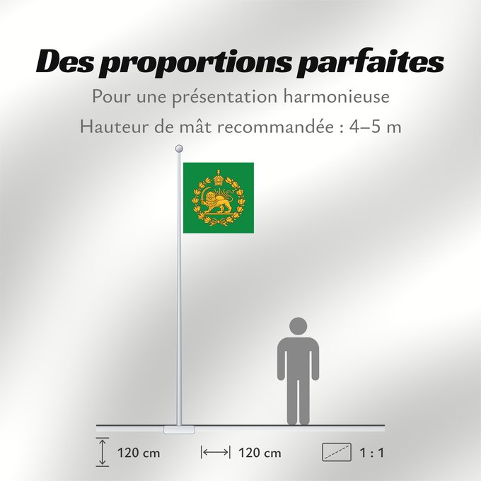 Proportions du drapeau : Naval Jack of Persia 1926 74