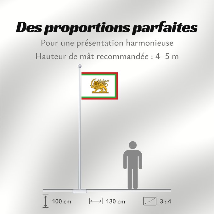 Proportions du drapeau : Qajar Naval Ensign
