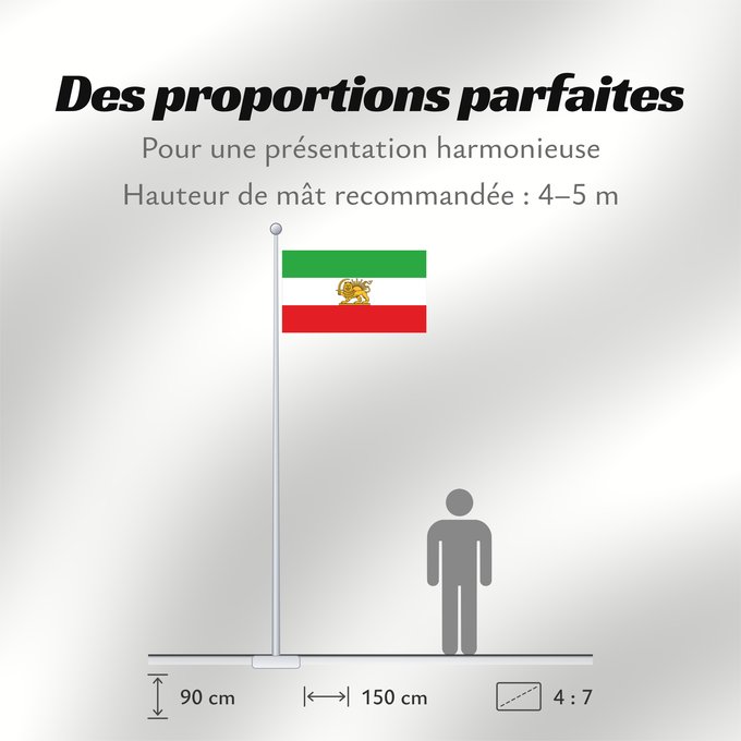 Proportions du drapeau : State flag of Iran 1964-1980 A Vectorized version of File Lionflag