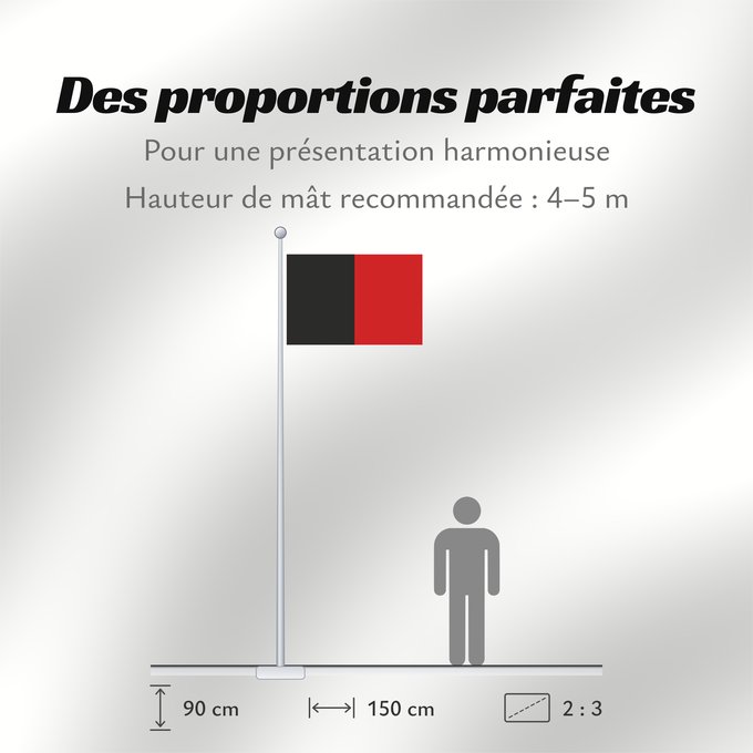 Proportions du drapeau : Aosta, Aoste