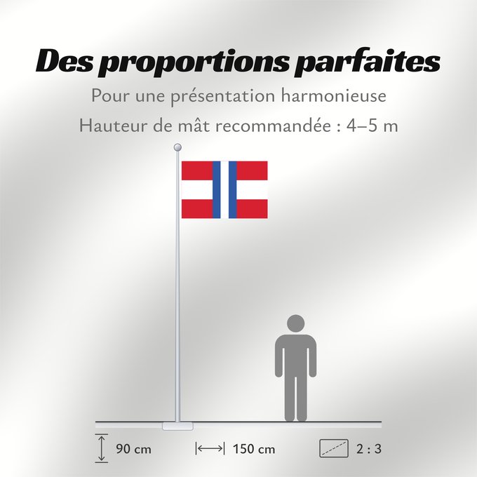 Proportions du drapeau : Duchy of Modena	Civil Flag of the Duchy of Modena	Duché de Modène - Pavillon Civil	Ducado de Módena - Bandera Civil	Herzogtum Modena - Zivilflagge	Ducato di Modena e Reggio	Bandêra dal Duchêt ed Mòdna e Rèz d’ ûṣ mercantîl	Ducatus Mutinae et Regii	Dogado 