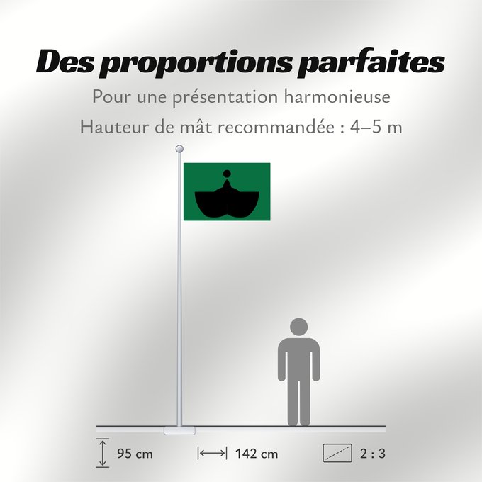 Proportions du drapeau :  Tiba [Chiba]