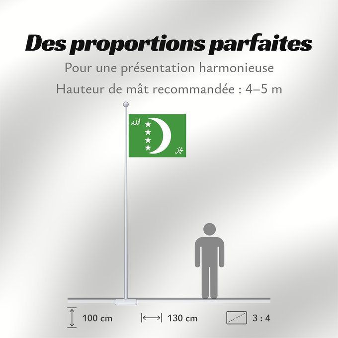 Proportions du drapeau : Comoros 1996-2001 Comoros (1996-2001) Comores (1996-2001) Comoras (1996-2001) Komoren (1996-2001) Comore (1996-2001) Comoros used in 1996-2001