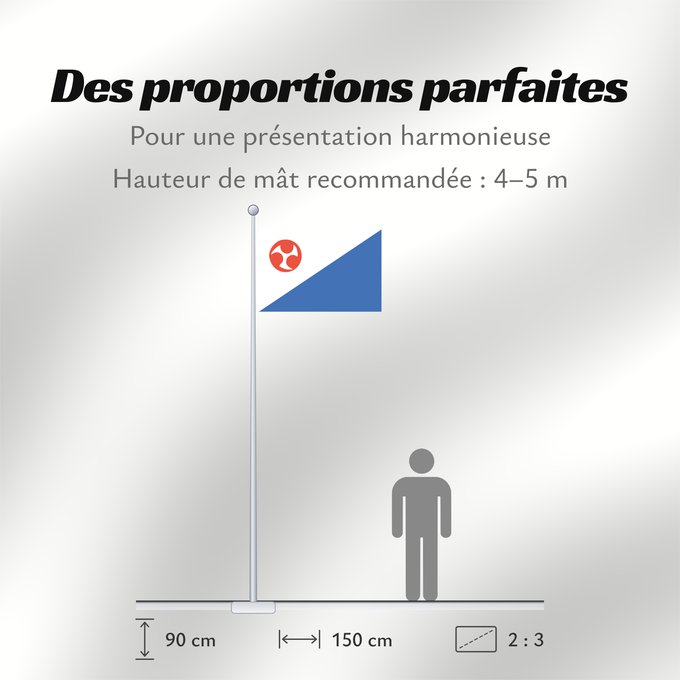 Proportions du drapeau : Jejudo Jeju Special Self-governing Province Jeju Teukbyeol Jachido 済州特別自治道旗 제주특별자치도기 济州特别自治道旗 濟州特別自治道旗