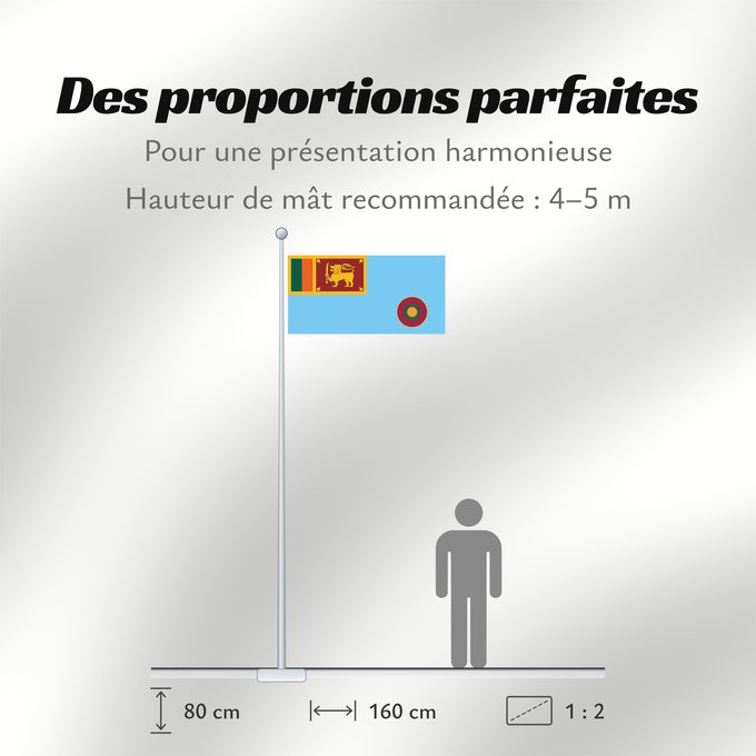 Proportions du drapeau : Ensign of the Sri Lanka Air Force
