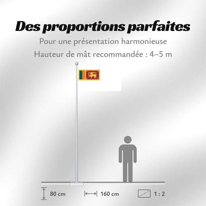 Proportions du drapeau : Naval Ensign of Sri Lanka