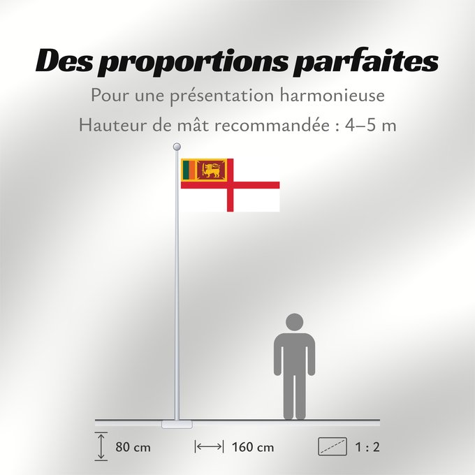 Proportions du drapeau : Naval Ensign of the Royal Ceylon Navy