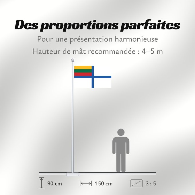 Proportions du drapeau : Naval Ensign of Lithuania