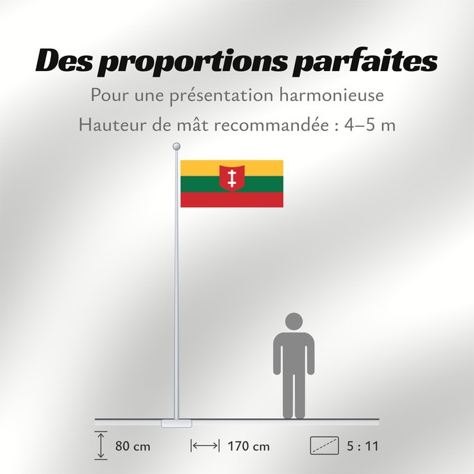 Proportions du drapeau : Naval Ensign of Lithuania 1927 40