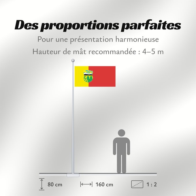 Proportions du drapeau : Butel Municipality, North Macedonia Butel Municipality, Macedonia Municipalité de Butel Municipio de Butel Gemeinde Butel Comune di Butel Знаме на Општина Бутел