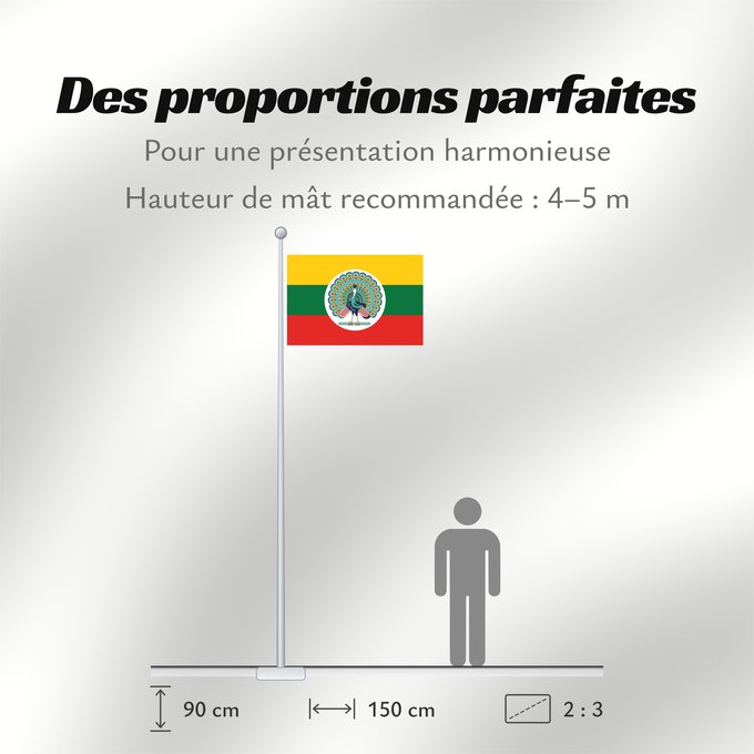 Proportions du drapeau : State of Burma 1943-45 State of Burma 1943-1945