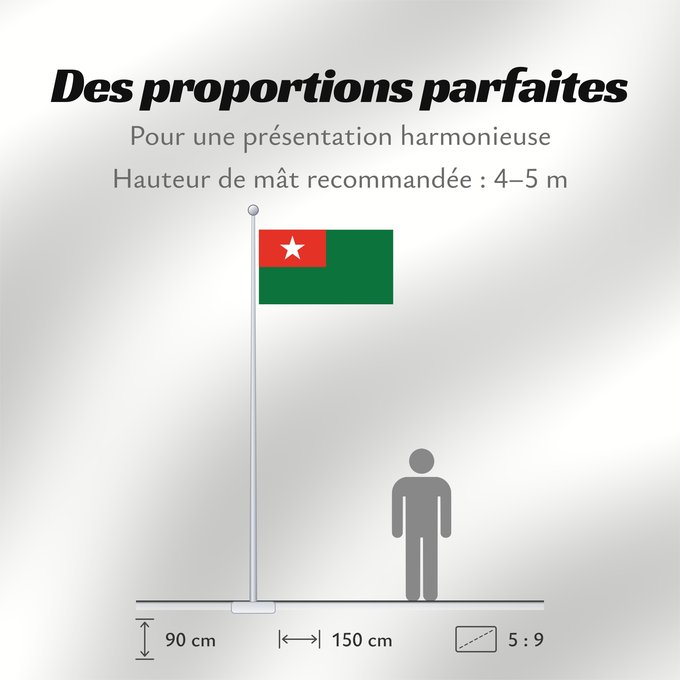 Proportions du drapeau : Union Solidarity and Development Association