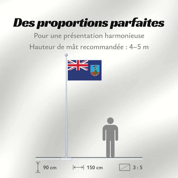 Proportions du drapeau : Montserrat