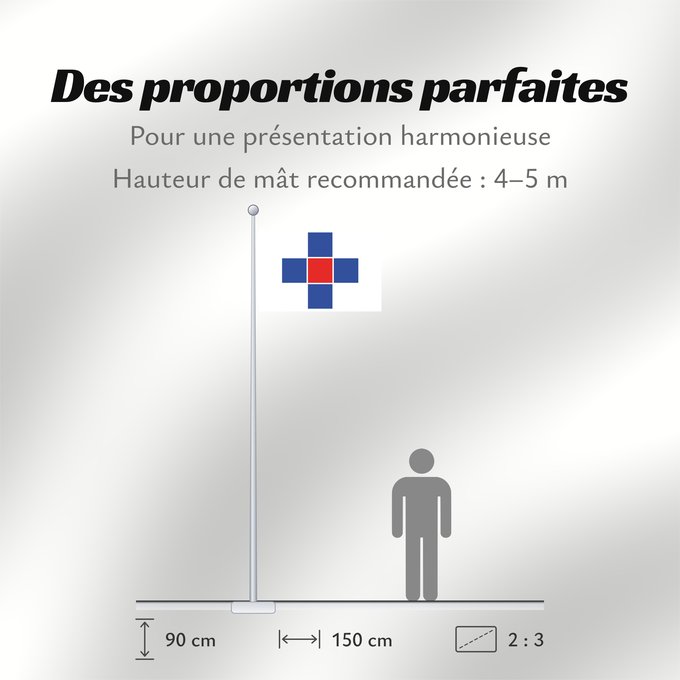 Proportions du drapeau : Attard	Ħ Attard