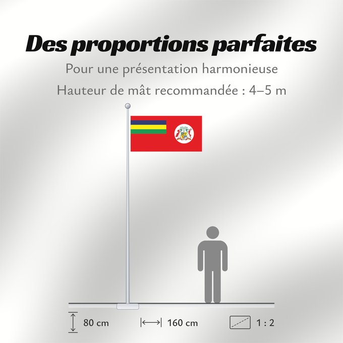 Proportions du drapeau : Civil Ensign of Mauritius Mauritius - Civil Ensign Maurice - Pavillon civil Mauricio - Bandera civil Mauritius - Zivilschiffsflagge Mauritius - Bandiera civile