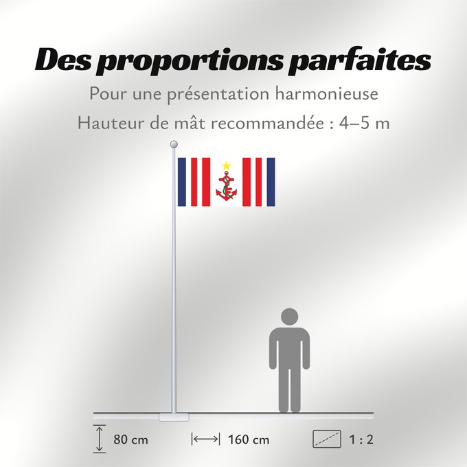 Proportions du drapeau : Naval Ensign of Mauritius