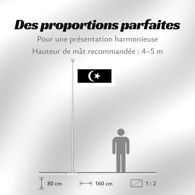 Proportions du drapeau : Terengganu Malaysian state Terengganu