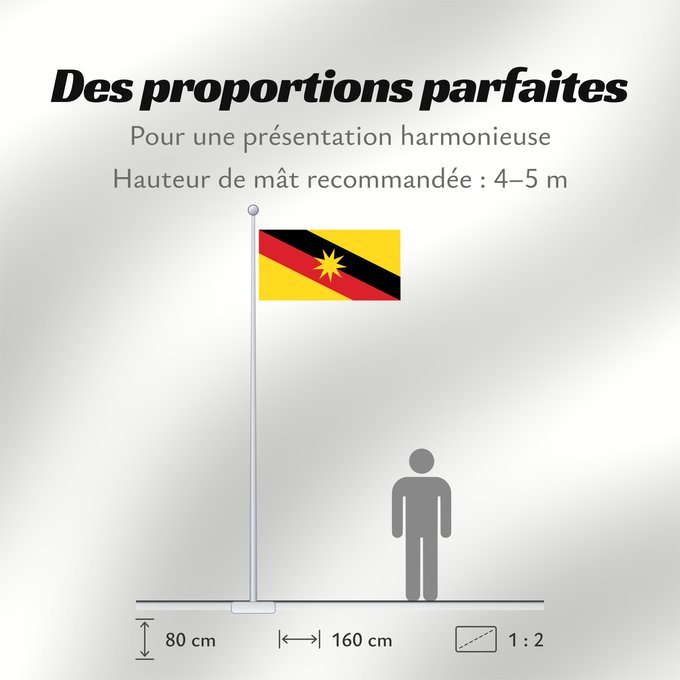 Proportions du drapeau : Sarawak Malaysian state of Sarawak Sarawak