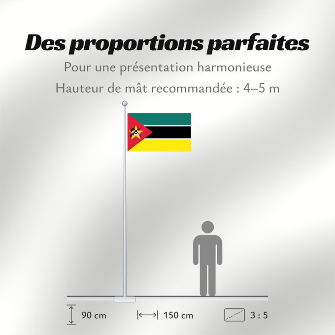 Proportions du drapeau : Mozambique	Mosambik	Mozambico	Moçambique	علم موزمبيق	Mozambiko	Mozambikas Republikas	Sainan i Maozambika	Флаг Мозамбика	Mozambika	Musaanbiiq	Moçambiques	Msumbiji
